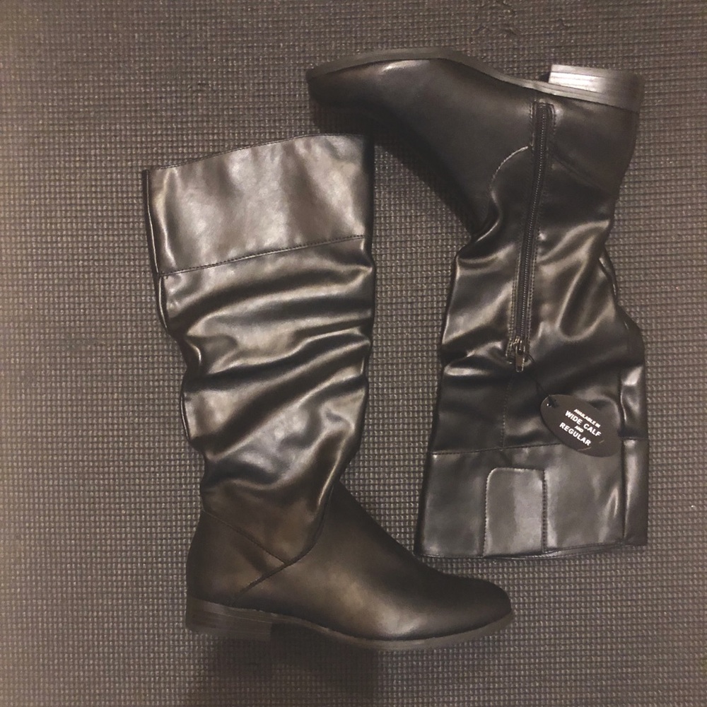 Style & Co. Kelimae Black Scrunch Knee High Boots, Size 6M